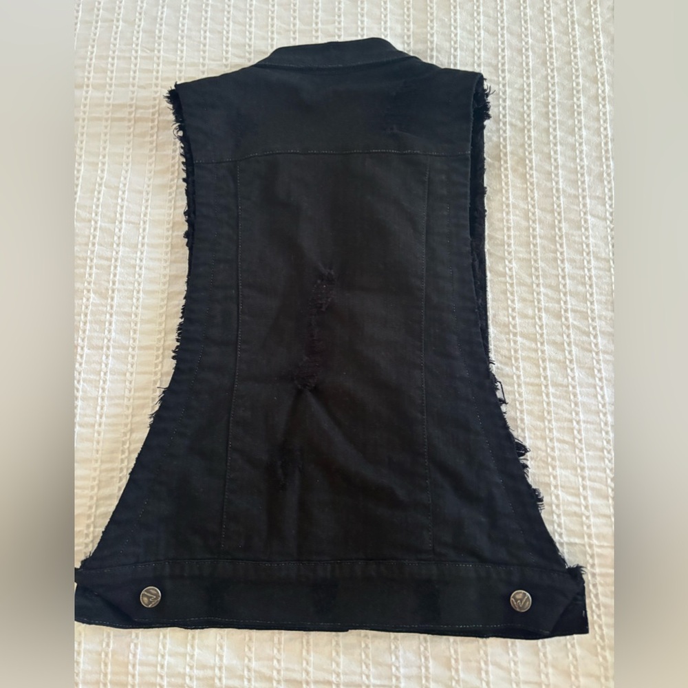 Citizens Of Humanity Black Denim Opensided Vest XS - Picture 2 of 6